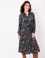 Tie-front fluid midi shirt dress femme La Fiancée