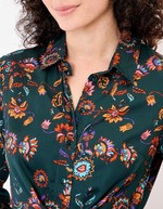 Tie-front fluid midi shirt dress femme La Fiancée