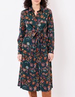 Tie-front fluid midi shirt dress femme La Fiancée