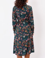 Tie-front fluid midi shirt dress femme La Fiancée