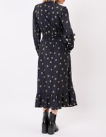Fluid midi ruffled dress femme La Fiancée