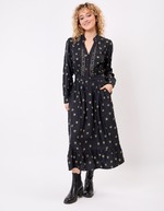 Fluid midi ruffled dress femme La Fiancée