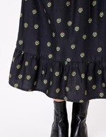 Fluid midi ruffled dress femme La Fiancée