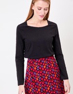 Plain organic cotton boat neck T-shirt femme La Fiancée