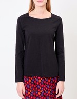 Plain organic cotton boat neck T-shirt femme La Fiancée