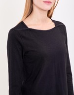Plain organic cotton boat neck T-shirt femme La Fiancée