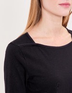 Plain organic cotton boat neck T-shirt femme La Fiancée