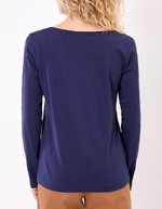Plain organic cotton V-neck T-shirt femme La Fiancée