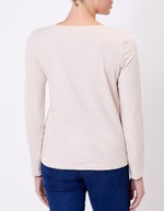 Plain organic cotton V-neck T-shirt femme La Fiancée