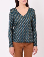 Fluid knit V-neck T-shirt femme La Fianc&eacute;e
