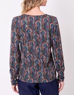 Fluid knit V-neck T-shirt femme La Fiancée