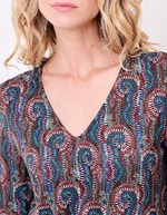 Fluid knit V-neck T-shirt femme La Fiancée