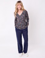 Fluid knit V-neck T-shirt femme La Fiancée