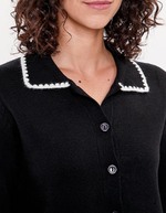 Plain thick cotton cardigan jacket femme Princesse Nomade