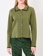 Plain thick cotton cardigan jacket femme Princesse Nomade