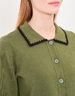 Plain thick cotton cardigan jacket femme Princesse Nomade