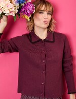 Plain thick cotton cardigan jacket femme Princesse Nomade