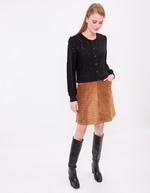 Soft knit cardigan with round neck femme Princesse Nomade
