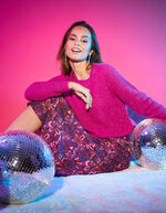 Women’s plain knit cropped sweater femme Princesse Nomade