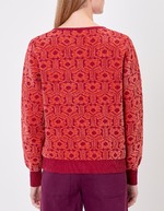Jacquard knit V-neck sweater femme Princesse Nomade