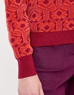 Jacquard knit V-neck sweater femme Princesse Nomade