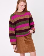 Striped knit funnel-neck sweater femme Princesse Nomade