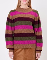 Striped knit funnel-neck sweater femme Princesse Nomade