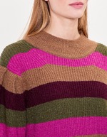 Striped knit funnel-neck sweater femme Princesse Nomade