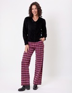 Organic jacquard knit wide-leg pants femme Princesse Nomade