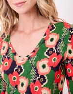 Flowing knit V-neck T-shirt femme Princesse Nomade