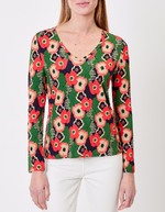 Flowing knit V-neck T-shirt femme Princesse Nomade
