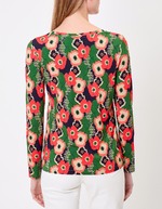 Flowing knit V-neck T-shirt femme Princesse Nomade