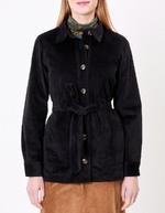 Belted mid-length corduroy jacket femme Princesse Nomade
