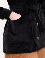 Belted mid-length corduroy jacket femme Princesse Nomade