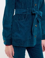 Belted mid-length corduroy jacket femme Princesse Nomade