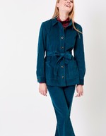 Belted mid-length corduroy jacket femme Princesse Nomade