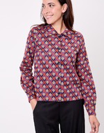 Organic jacquard knit short jacket femme Princesse Nomade
