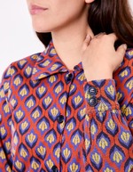 Organic jacquard knit short jacket femme Princesse Nomade