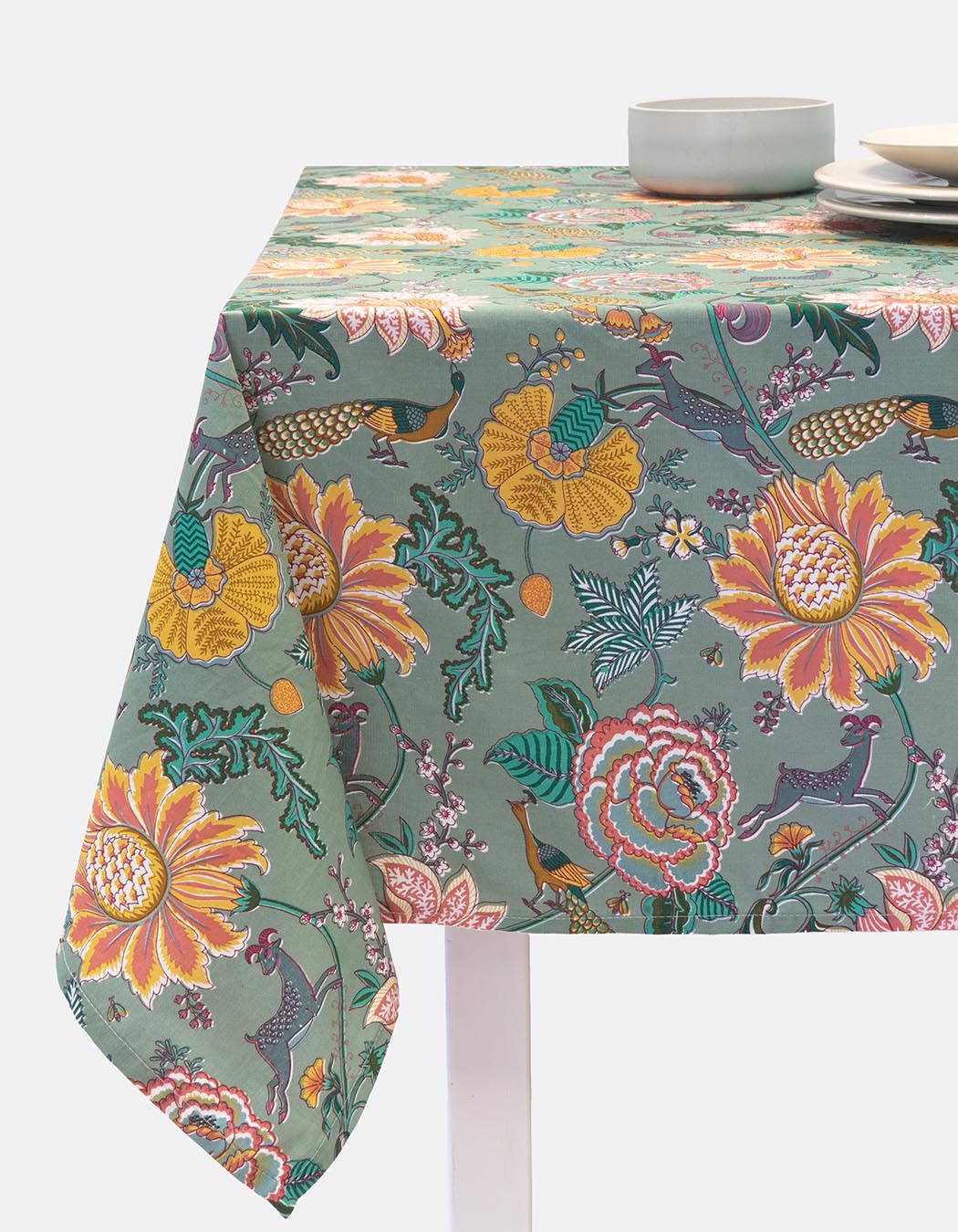 Rectangular printed cotton tablecloth femme La Fiancée