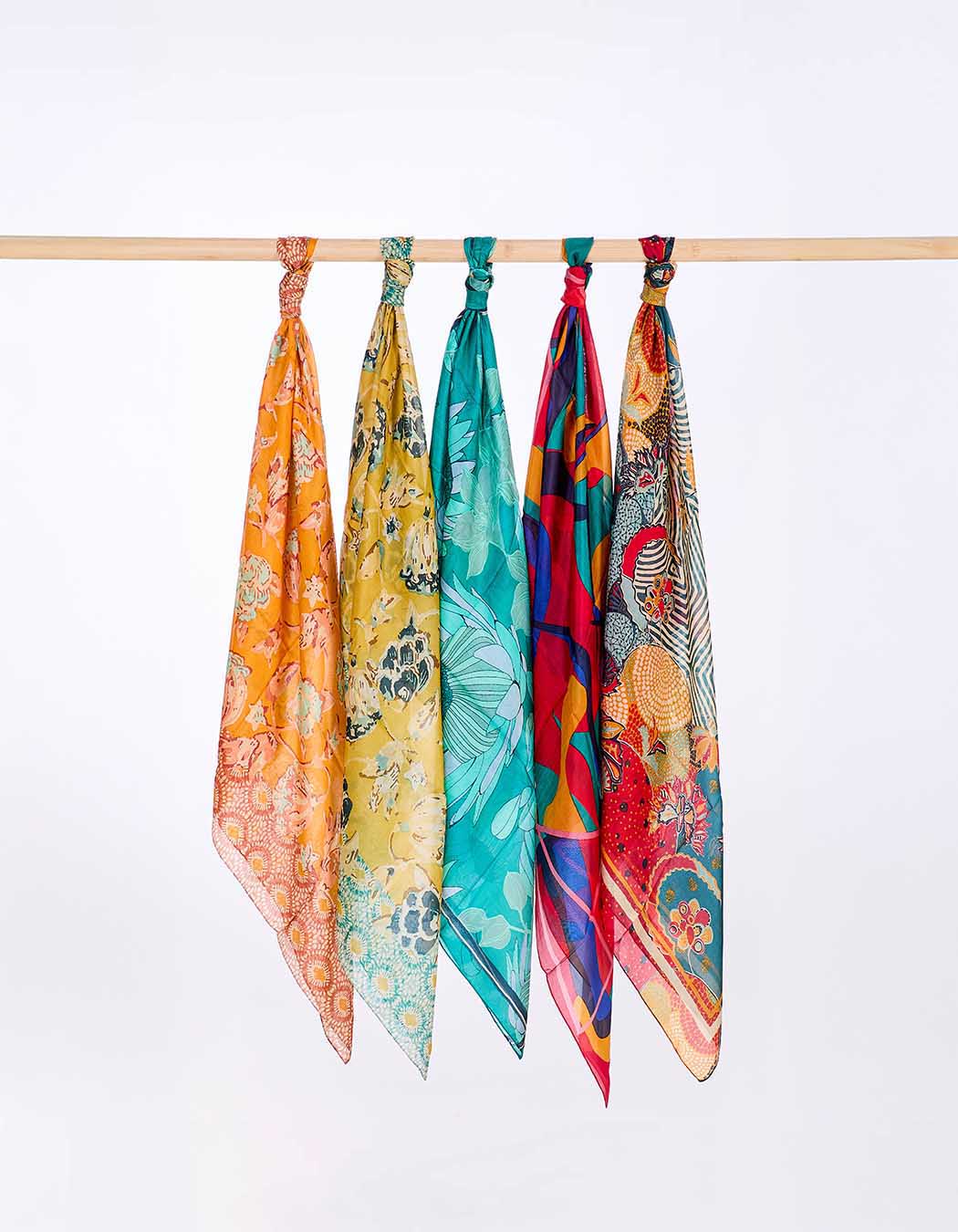 Printed silk scarf femme La Fiancée