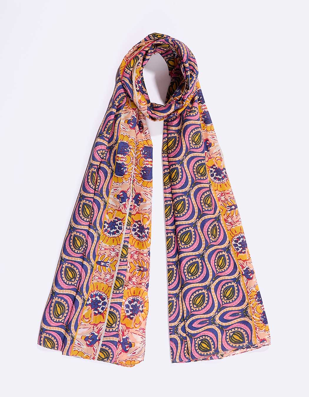 Organic cotton voile stole mix print femme La Fiancée