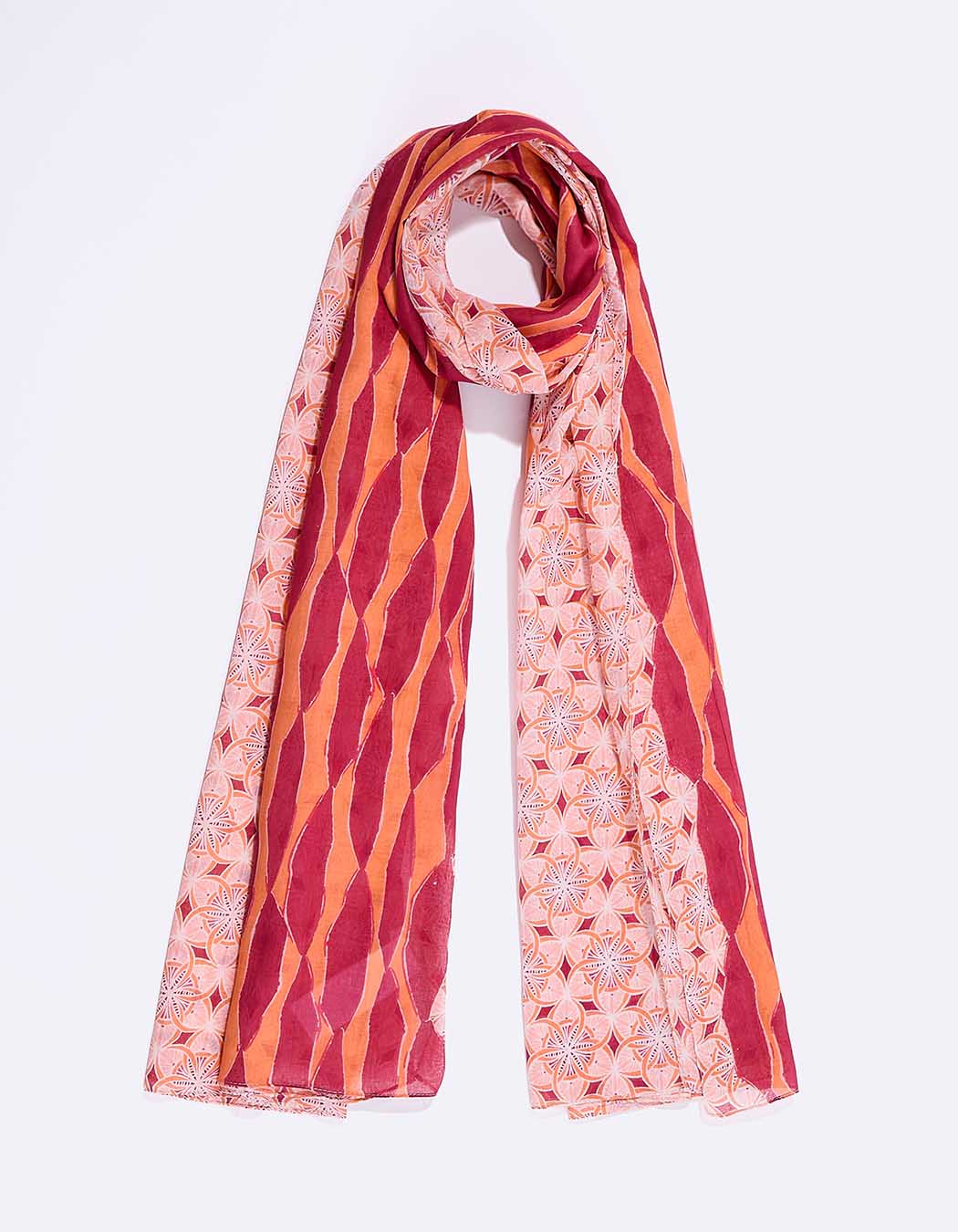 Organic cotton voile stole mix print femme La Fiancée