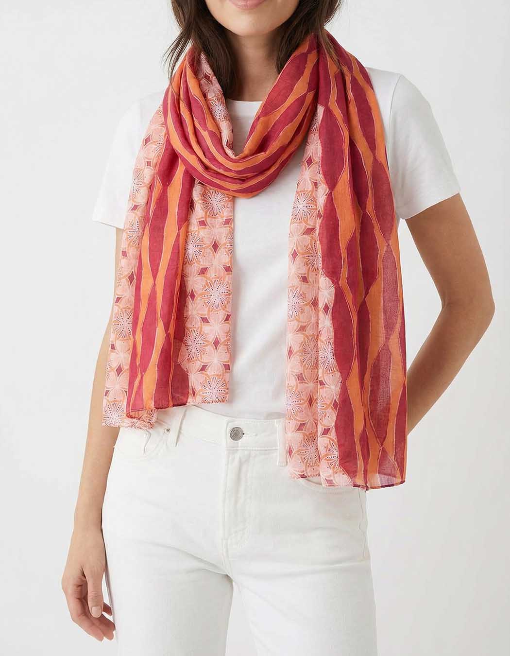 Organic cotton voile stole mix print femme La Fiancée