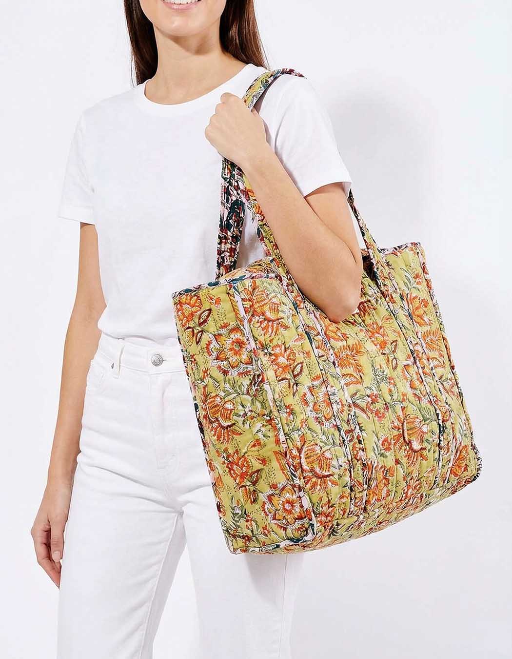 Quilted zippered tote bag femme La Fiancée