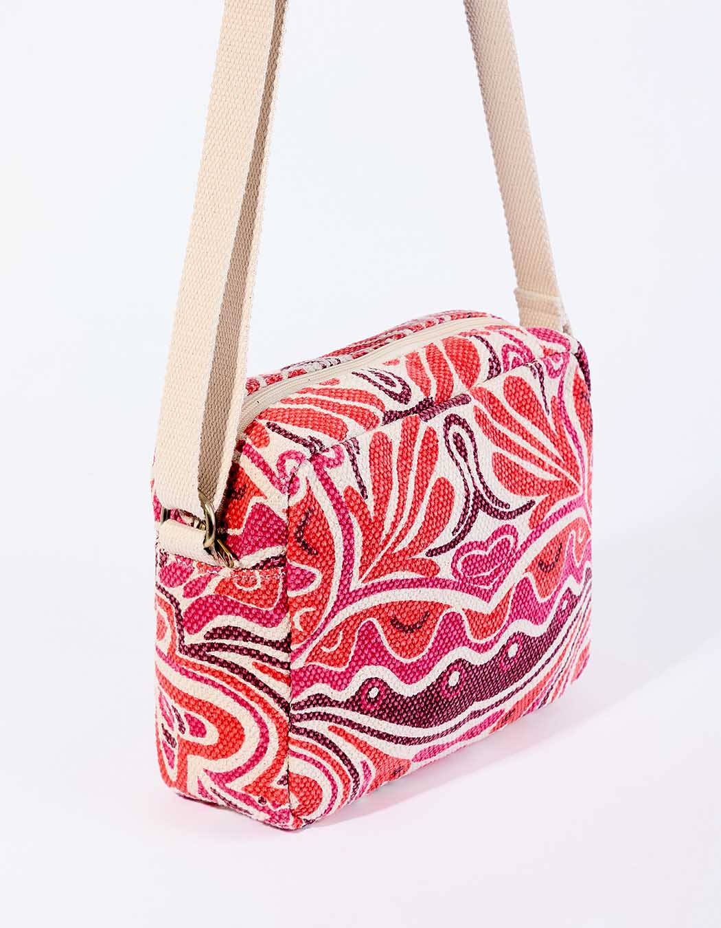 Small rectangular printed cotton bag femme La Fiancée