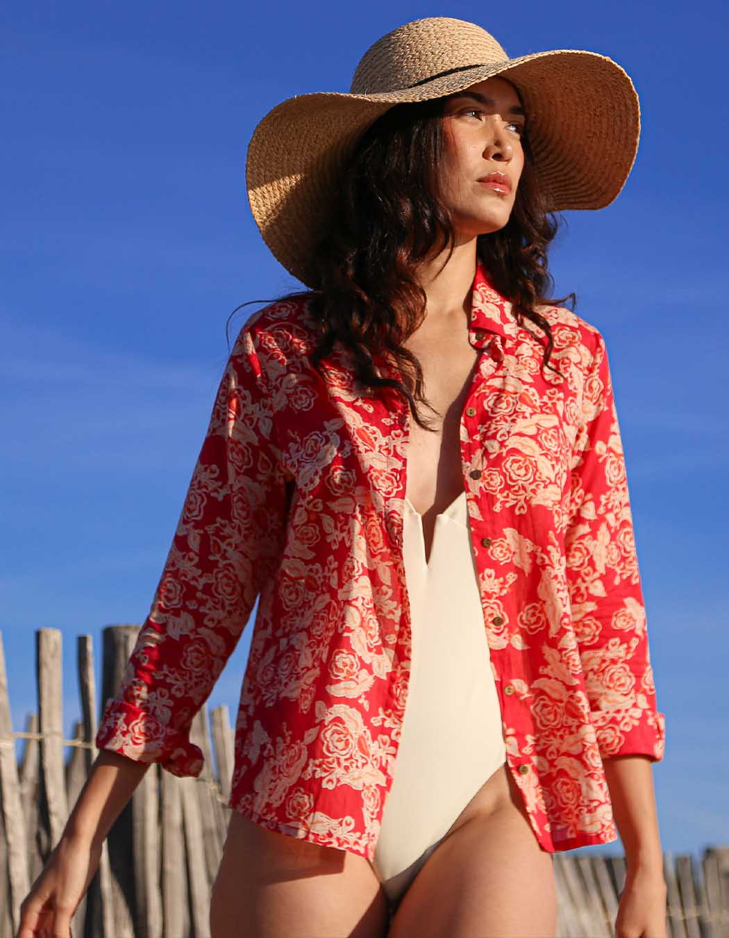 Straight organic cotton voile shirt femme La Fiancée