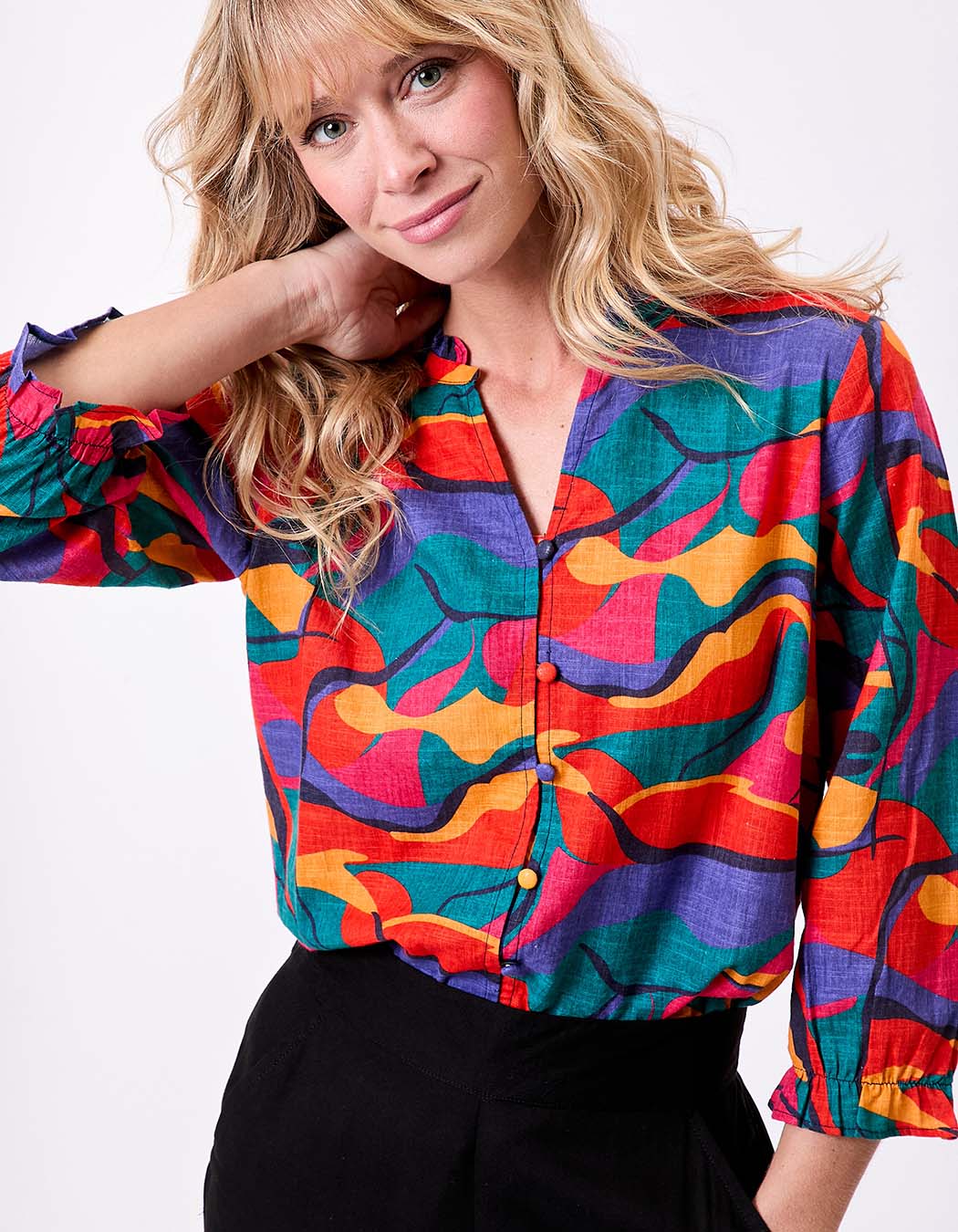 Organic cotton ruffled blouse femme La Fiancée