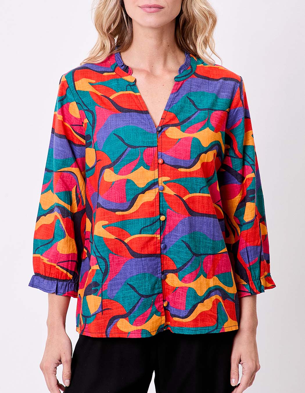 Organic cotton ruffled blouse femme La Fiancée