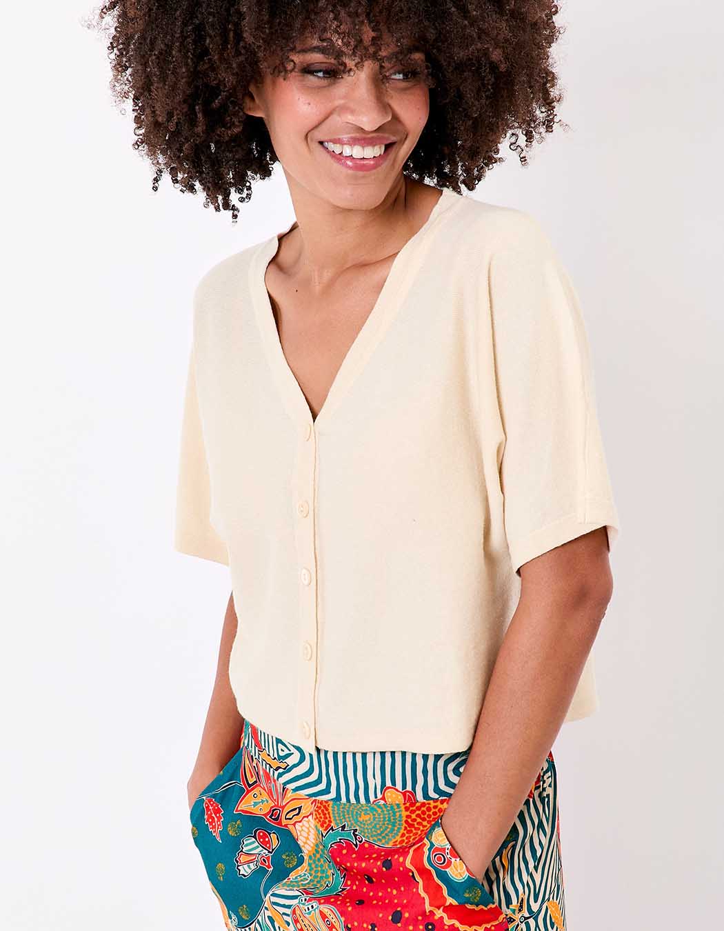 Plain short knit cardigan femme La Fiancée