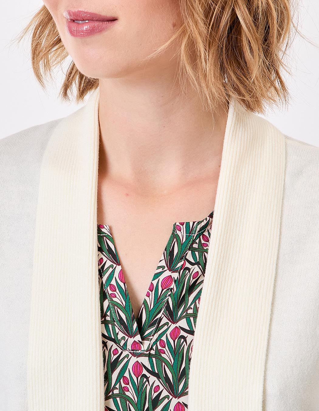 Plain long shawl-collar cardigan femme La Fiancée